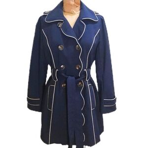 Jade Navy and cream fancy coat